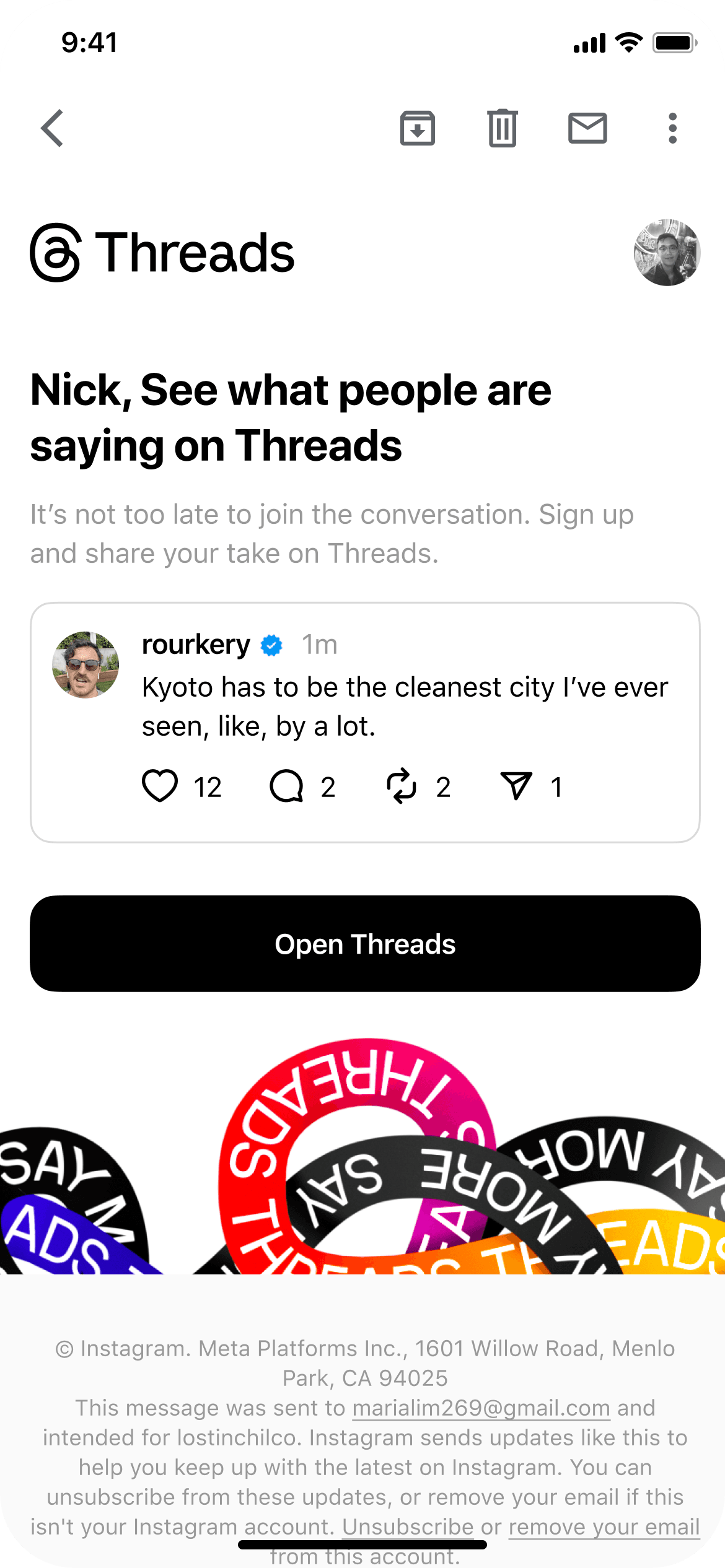 Instagram email design showcase 1